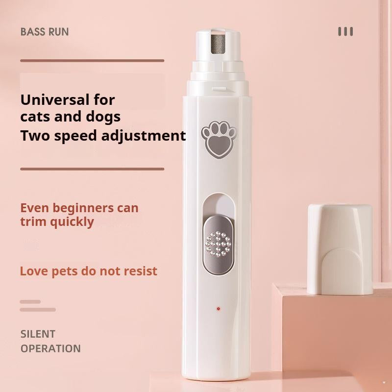 Electric Cat Dog Nail Grinder Silent Anti-Pinch 2-Speed Detachable Guard Pet Grooming Tool Beginner Safe Light Professional Trimmer