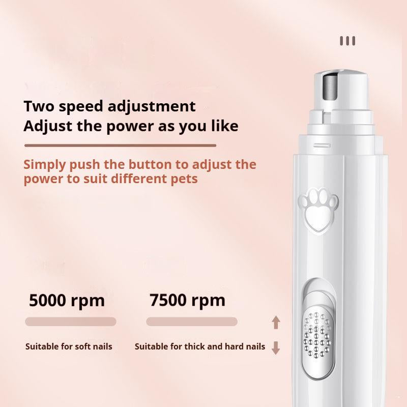 Electric Cat Dog Nail Grinder Silent Anti-Pinch 2-Speed Detachable Guard Pet Grooming Tool Beginner Safe Light Professional Trimmer